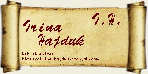 Irina Hajduk vizit kartica